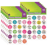 Teacher Created Resources Confetti Words to Inspire Stickers, 120 Stickers Per Pack, 12 Packs (TCR5909-12)