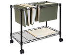 Mount-It! Metal Mobile File Cart with Dual Wheel, Black (MI-7858)