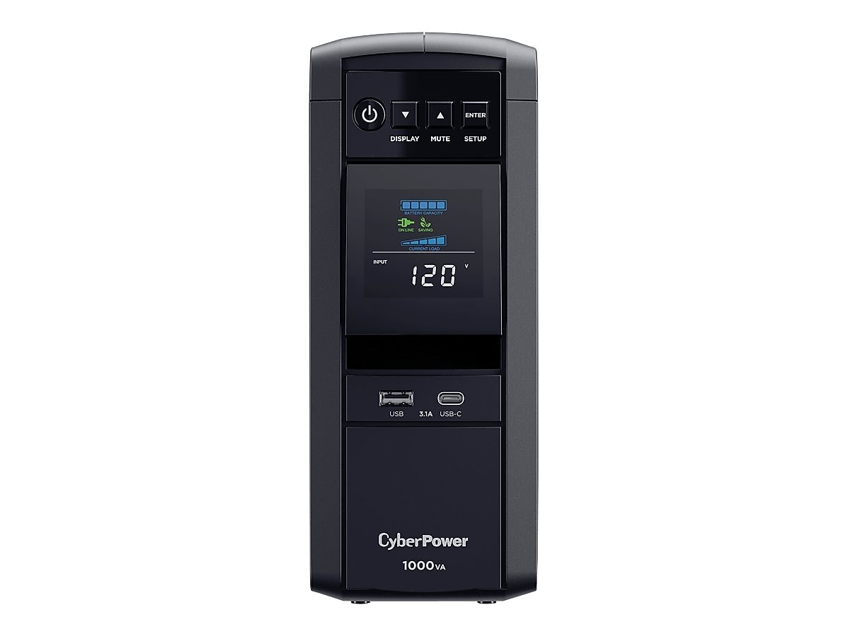 CyberPower PFC Sinewave Series 1000VA UPS, 10-Outlet, Black (CP1000PFCLCD)