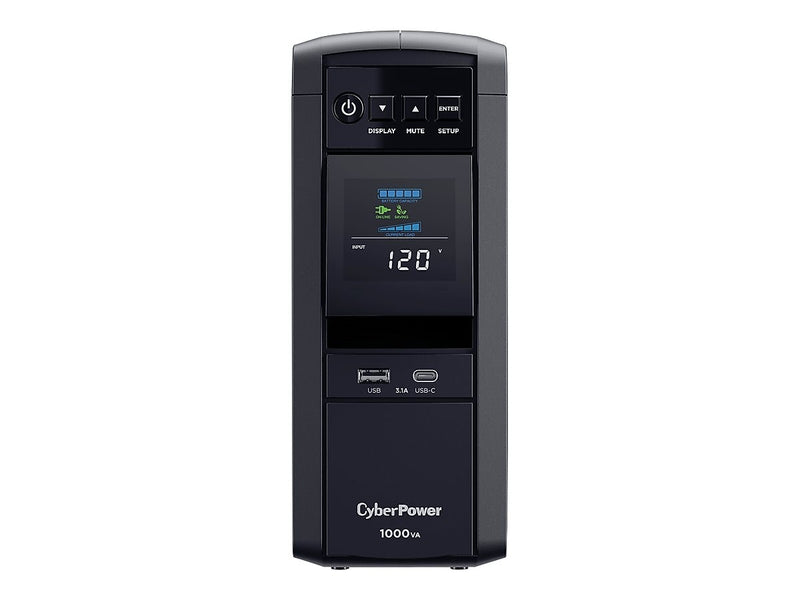 CyberPower PFC Sinewave Series 1000VA UPS, 10-Outlet, Black (CP1000PFCLCD)