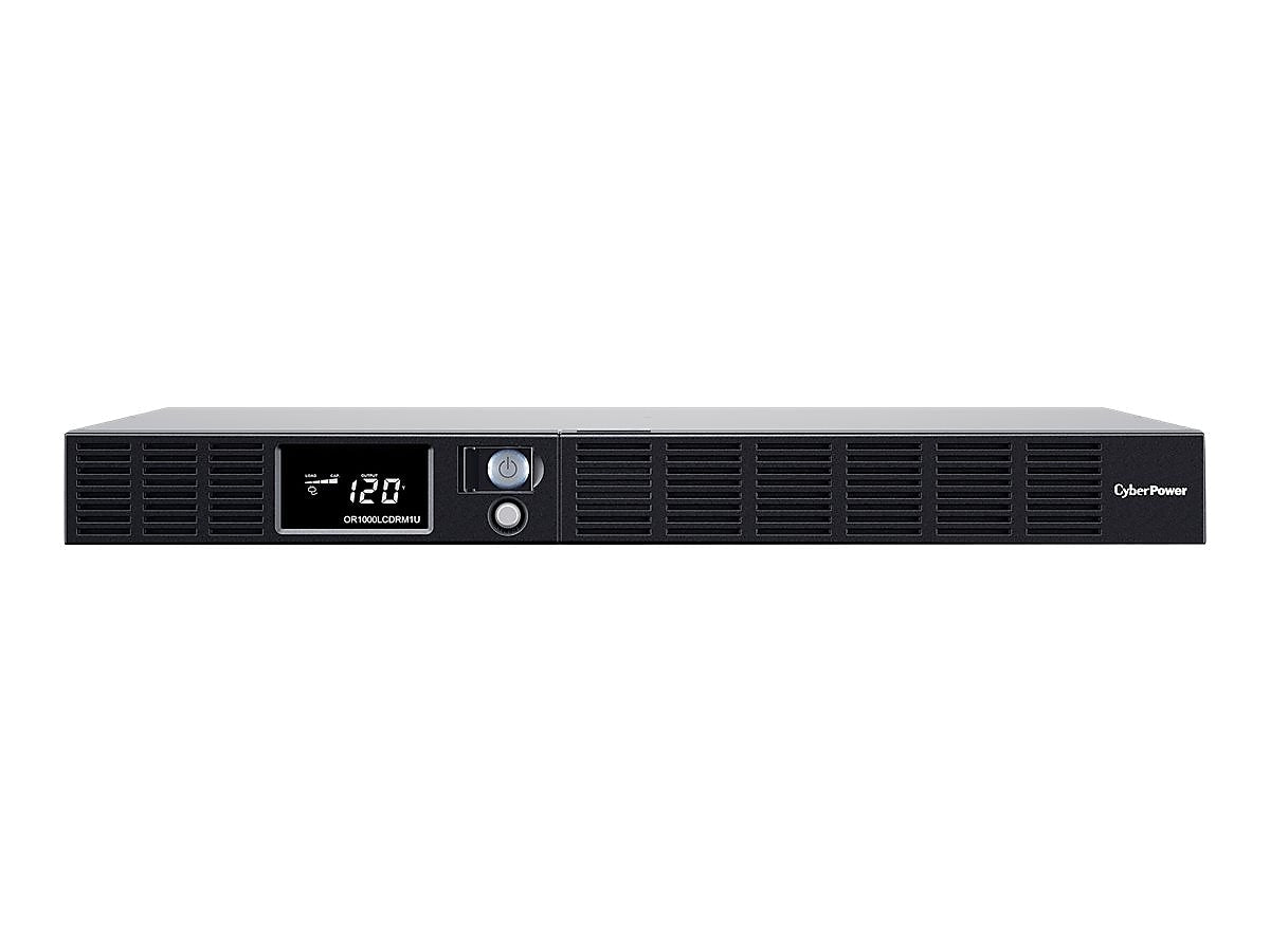 CyberPower Smart App LCD UPS Series 1000VA 1U, 6-Outlet, Black (OR1000LCDRM1U)