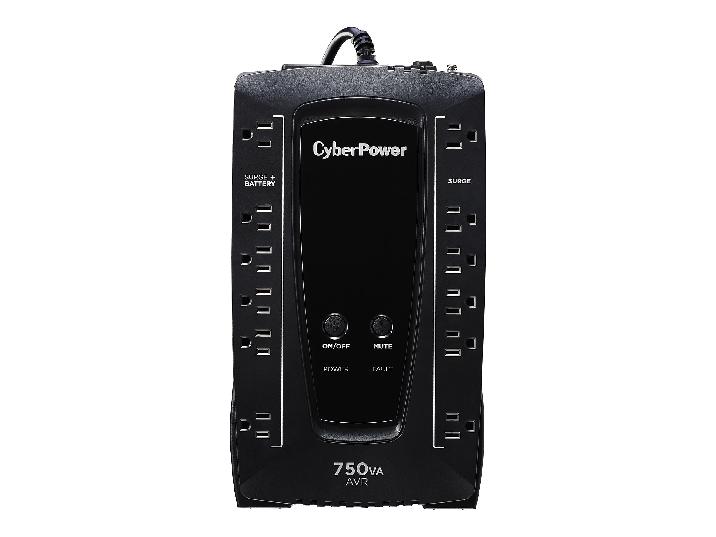 CyberPower AVR Series 750VA UPS, 12-Outlet, Black (AVRG750U)