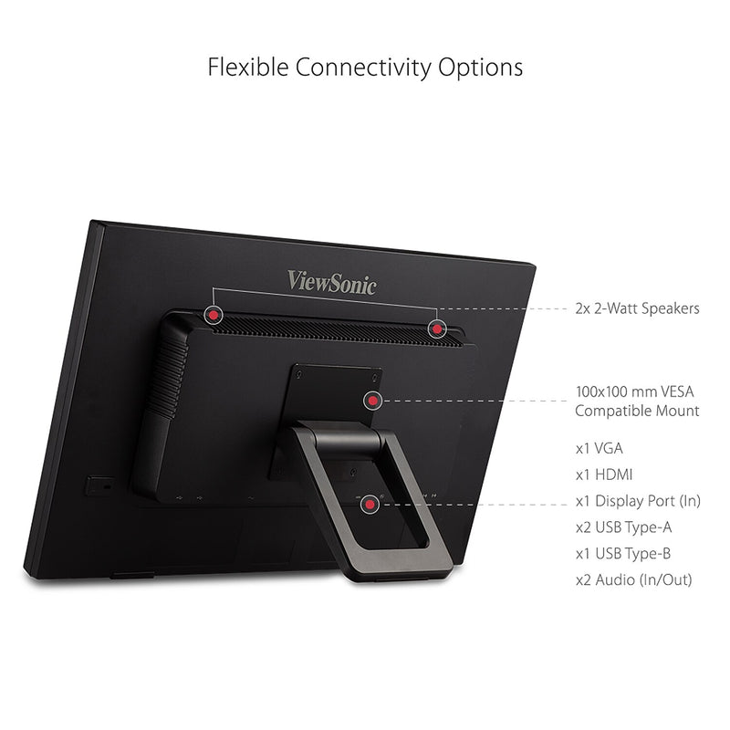 ViewSonic 24" 75Hz LED Touch Monitor, Black (TD2423D)