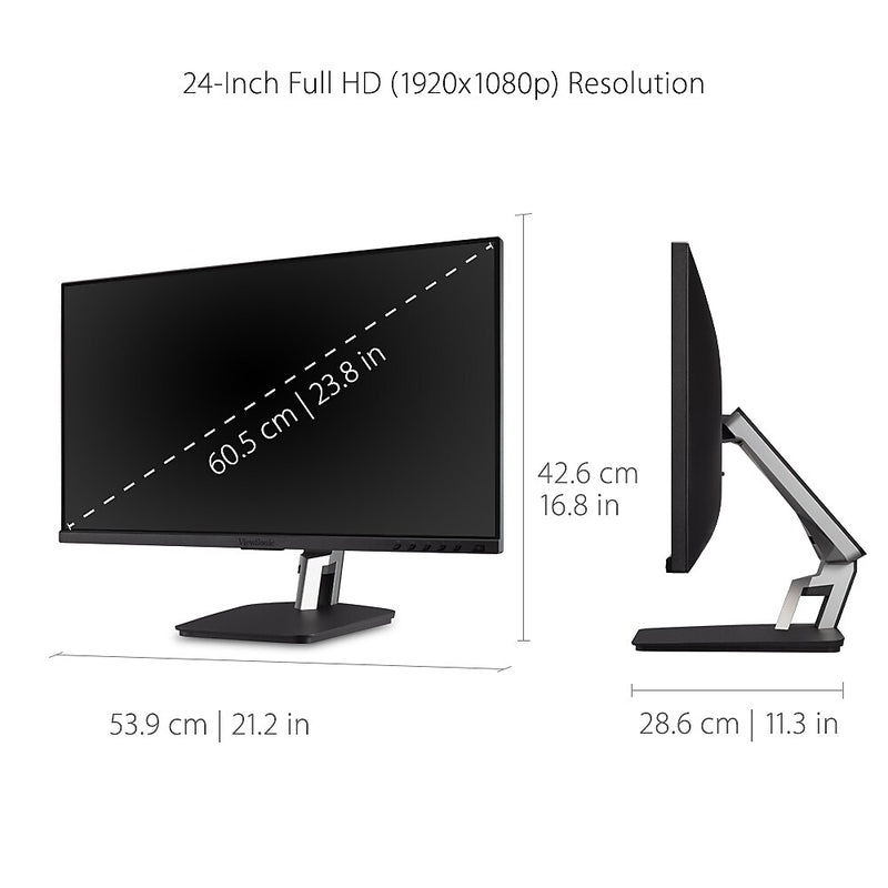 ViewSonic 24" 60Hz LED Monitor, Black (TD2455)