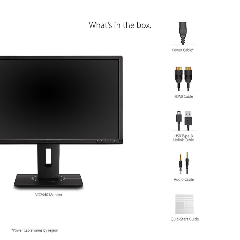 ViewSonic Ergonomic 24" 60Hz LCD Monitor, Black (VG2440)