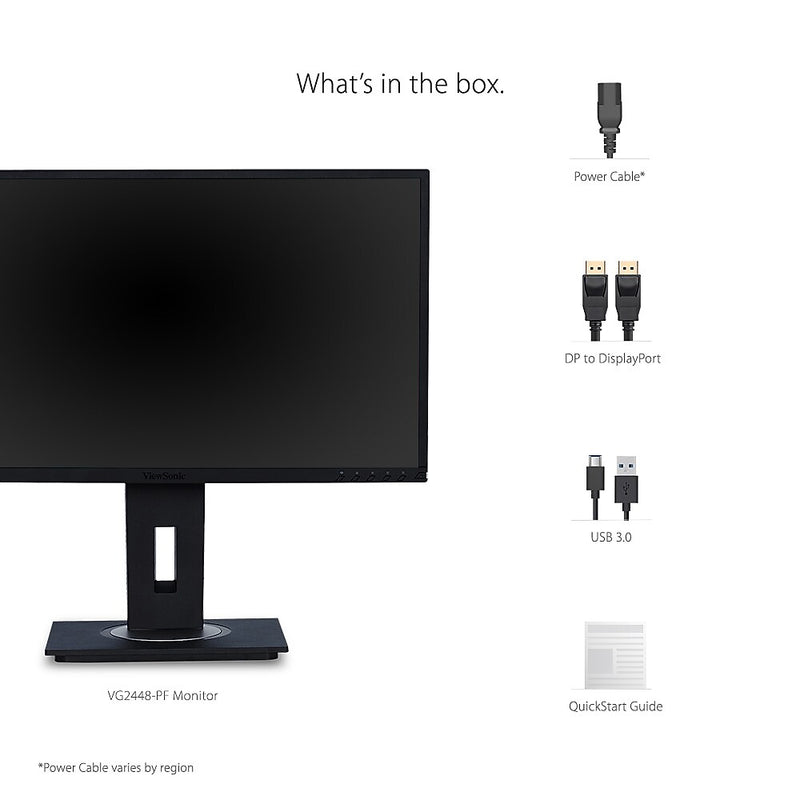 ViewSonic Ergonomic 24" 60Hz LCD Monitor, Black (VG2448-PF)
