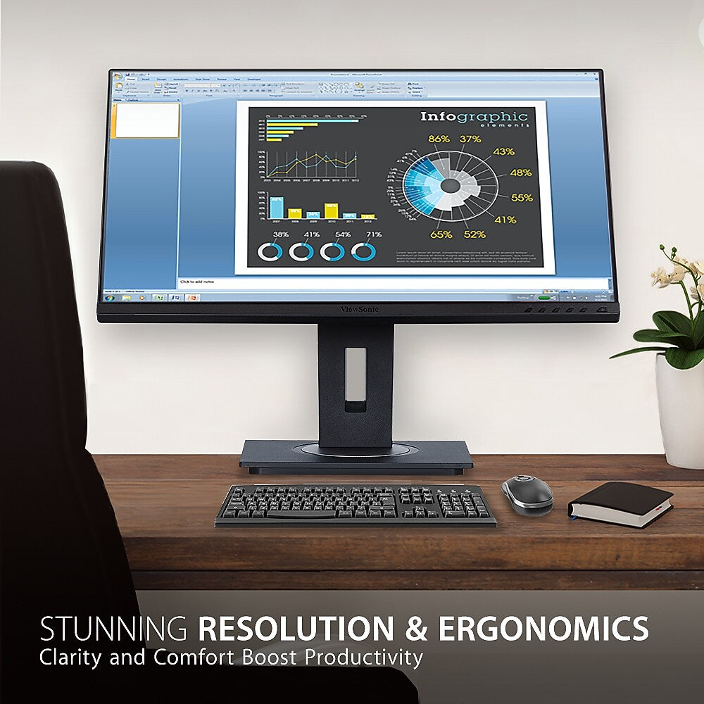 ViewSonic Ergonomic 27" 60Hz LCD Monitor, Black (VG2755)
