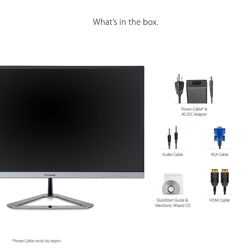 ViewSonic 22" 1080P Widescreen 75Hz IPS Monitor, Silver (VX2276-SMHD)