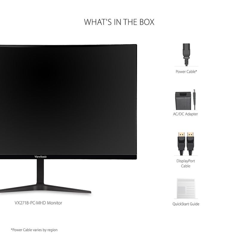ViewSonic 27" Curved 180Hz LED Gaming Monitor, Black (VX2718-PC-MHD)