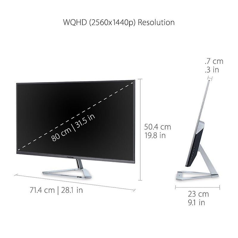 ViewSonic 32" 75Hz LCD Monitor, Black (VX3276-2K-MHD)