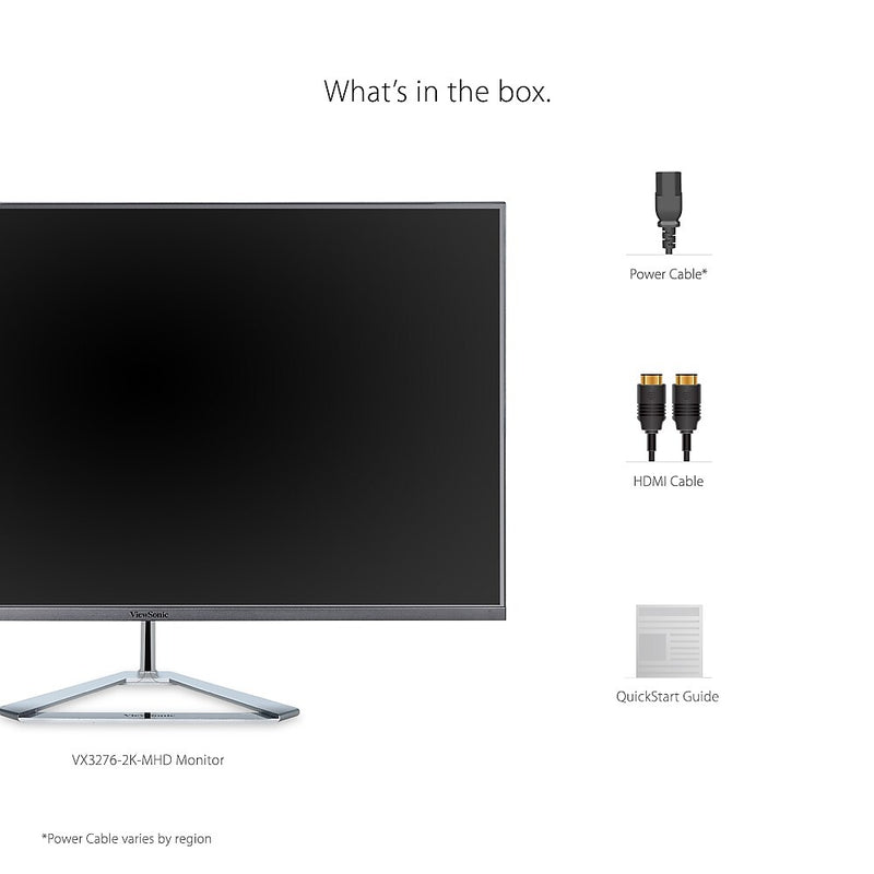 ViewSonic 32" 75Hz LCD Monitor, Black (VX3276-2K-MHD)