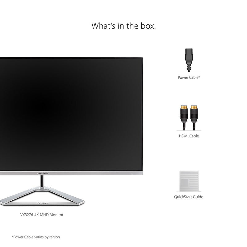 ViewSonic 32" 4K Ultra HD 60Hz LCD Monitor, Silver (VX3276-4K-MHD)
