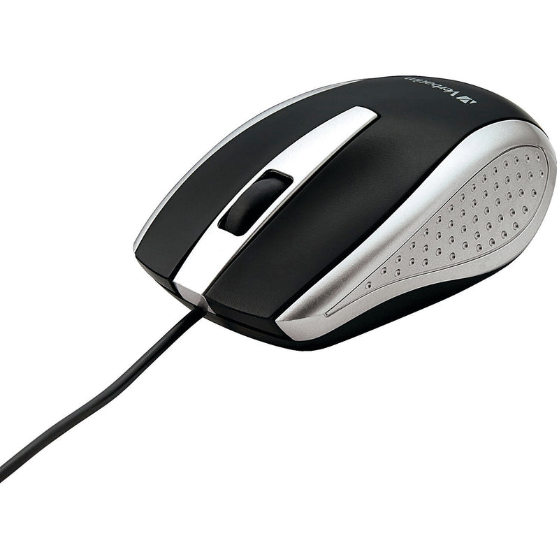 Verbatim Notebook Ergonomic Ambidextrous Opitcal USB Mouse, Silver (99741)