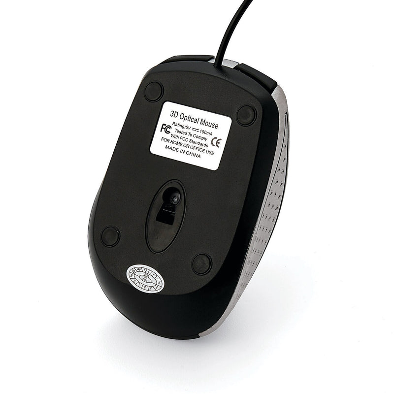 Verbatim Notebook Ergonomic Ambidextrous Opitcal USB Mouse, Silver (99741)