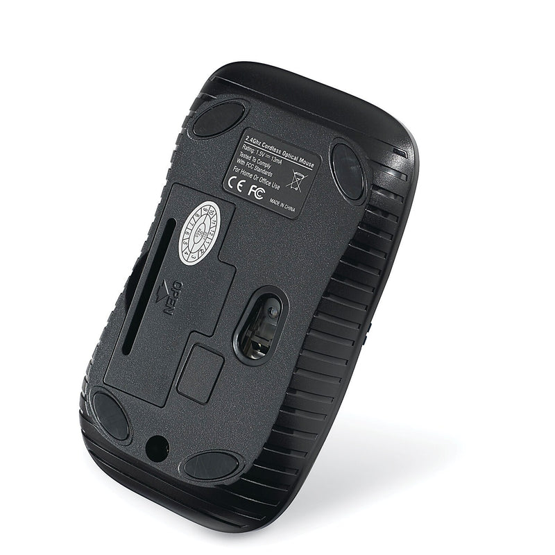 Verbatim Commuter Wireless Ergonomic Ambidextrous Optical USB Mouse, Black (99765)