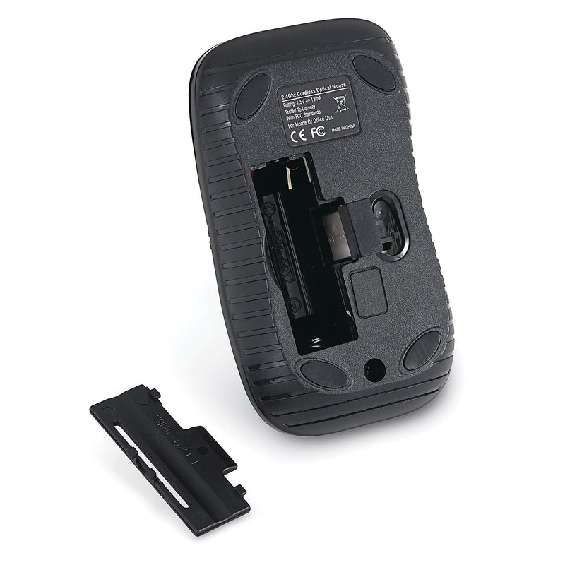 Verbatim Commuter Wireless Ergonomic Ambidextrous Optical USB Mouse, Black (99765)