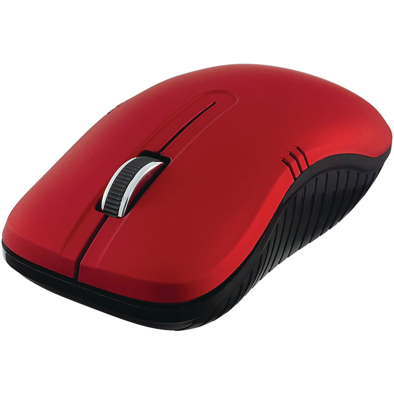 Verbatim Commuter Wireless Ergonomic Ambidextrous Optical USB Mouse, Red (99767)
