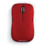 Verbatim Commuter Wireless Ergonomic Ambidextrous Optical USB Mouse, Red (99767)