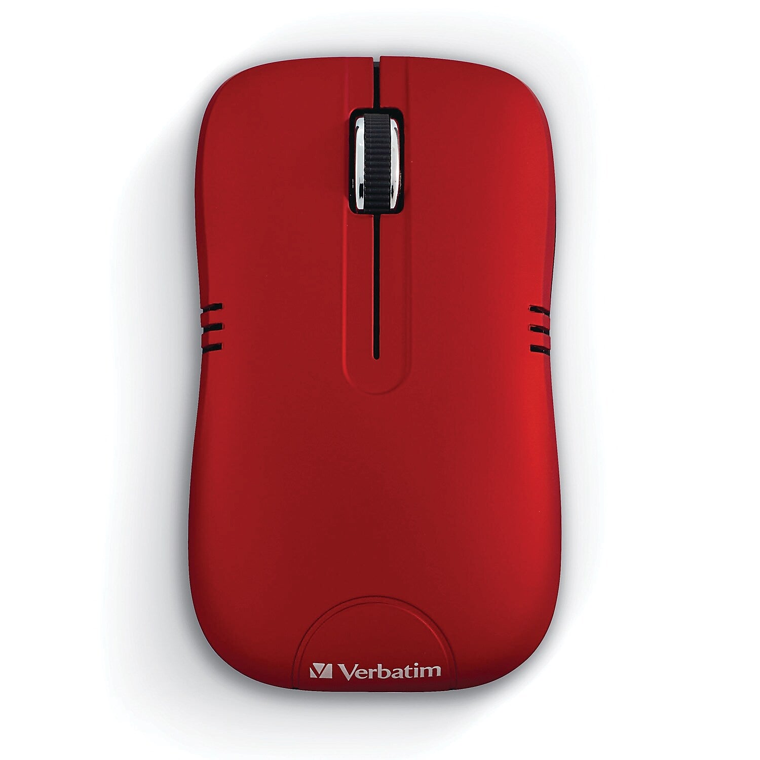 Verbatim Commuter Wireless Ergonomic Ambidextrous Optical USB Mouse, Red (99767)