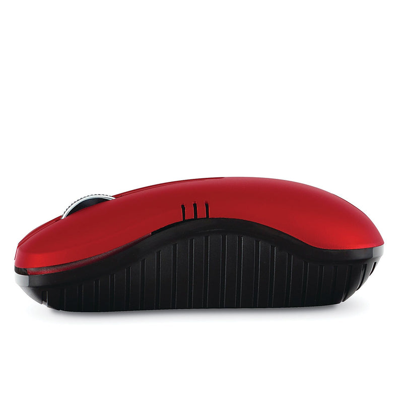 Verbatim Commuter Wireless Ergonomic Ambidextrous Optical USB Mouse, Red (99767)