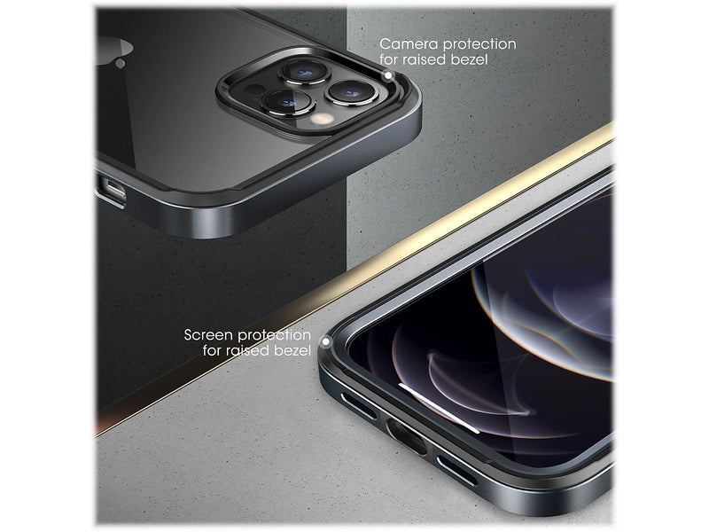 SUPCASE Unicorn Beetle Black Edge with Screen Protector Clear Case for iPhone 13 Pro (SUP-iPhone2021Pro-6.1-EdgePro-SP-Black)