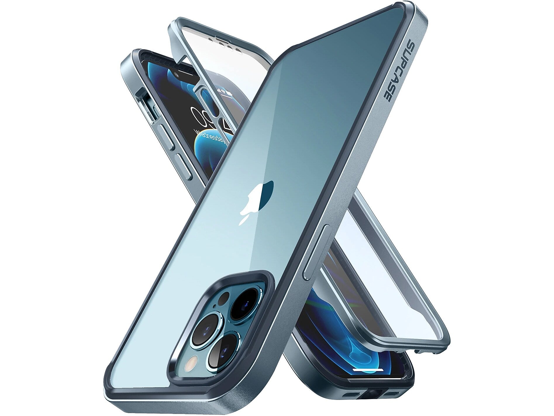 SUPCASE Unicorn Beetle Blue Edge with Screen Protector Case for iPhone 13 Pro Max (SUP-iPhone2021-6.7-EdgePro-SP-Cerulean)