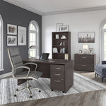 Bush Business Furniture Studio C 73"H 5-Shelf Bookcase with Adjustable Shelves, Storm Gray Laminate (SCB136SG)