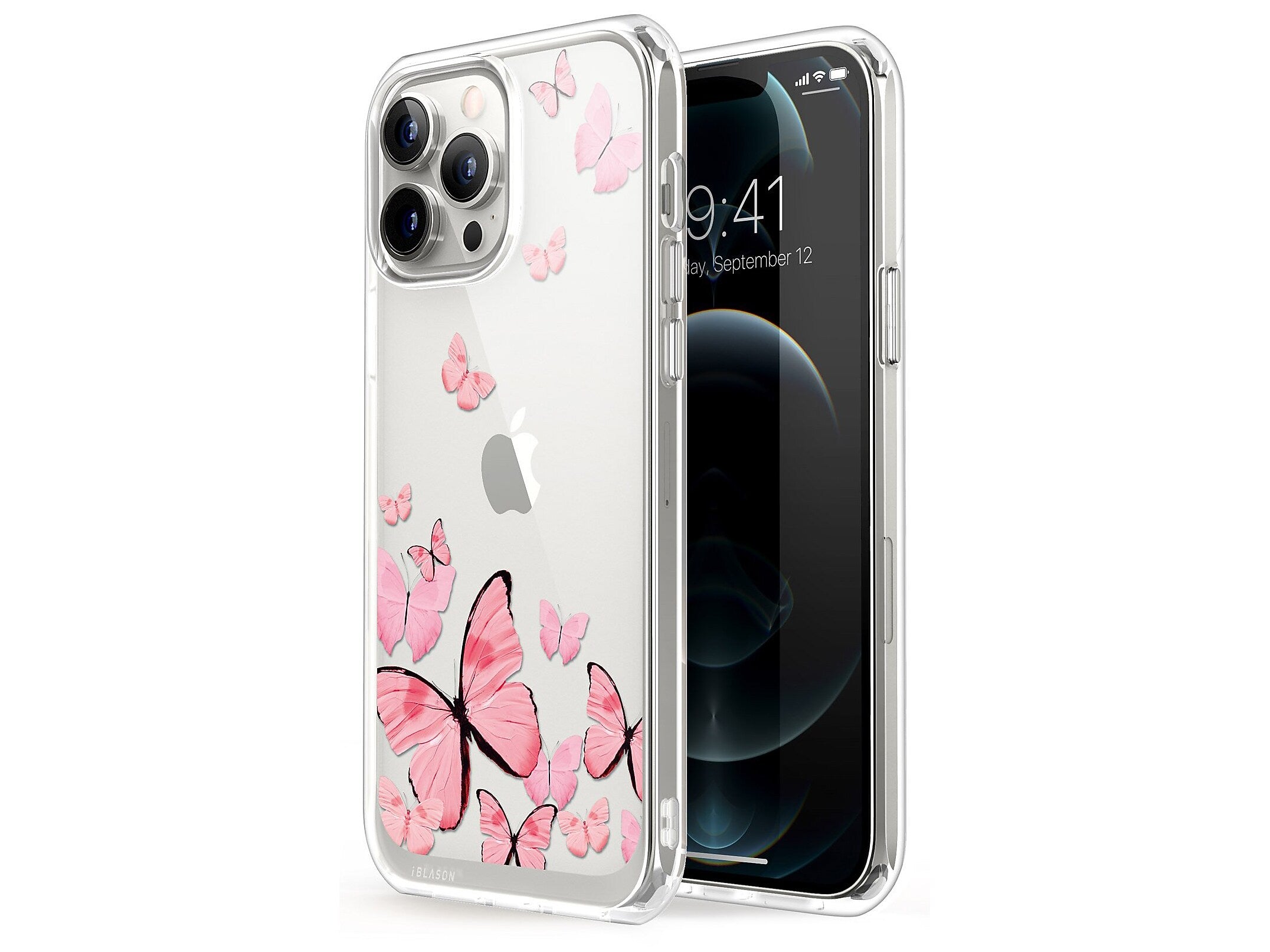 i-Blason Halo Butterfly Pink Snap Case for iPhone 13 Pro Max (iPhone2021-6.7-Halo-E)