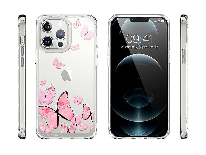 i-Blason Halo Butterfly Pink Snap Case for iPhone 13 Pro Max (iPhone2021-6.7-Halo-E)