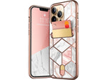 i-Blason Marble Pink Wallet Case for iPhone 13 Pro Max (iPhone2021-6.7-CosCard-Marble)