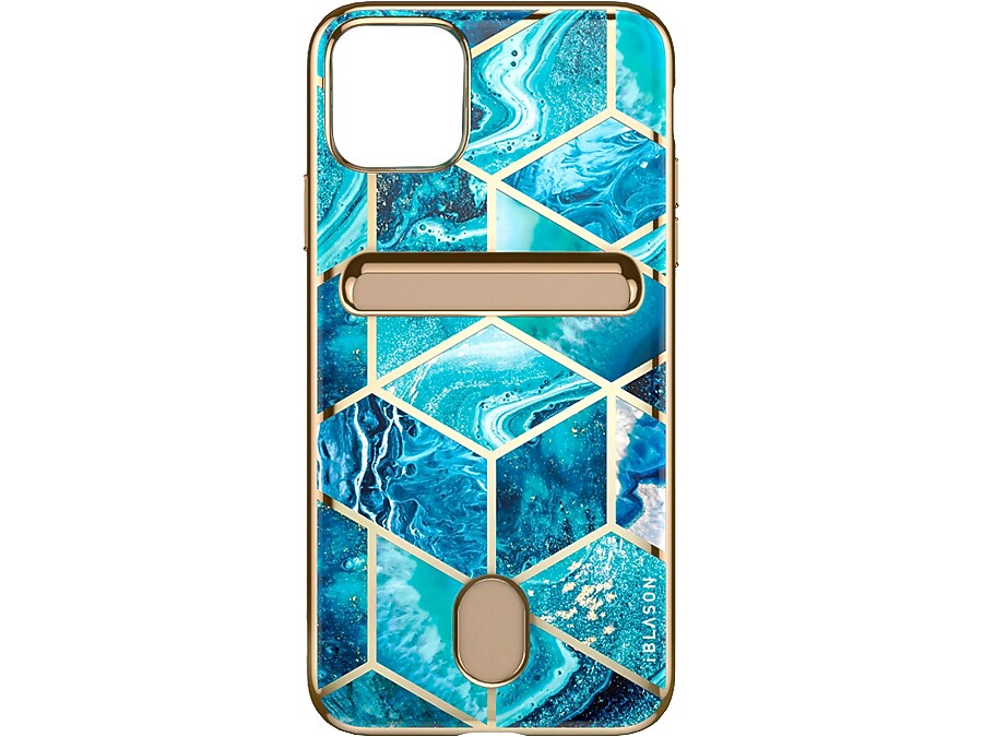 i-Blason Cosmo Ocean Blue Wallet Case for iPhone 13 (iPhone2021-6.1-CosCard-Ocean)