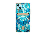 i-Blason Cosmo Ocean Blue Wallet Case for iPhone 13 (iPhone2021-6.1-CosCard-Ocean)