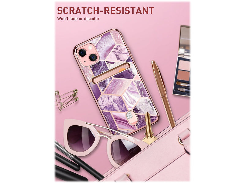 i-Blason Cosmo Marble Purple Wallet Case for iPhone 13 (iPhone2021-6.1-CosCard-Ameth)