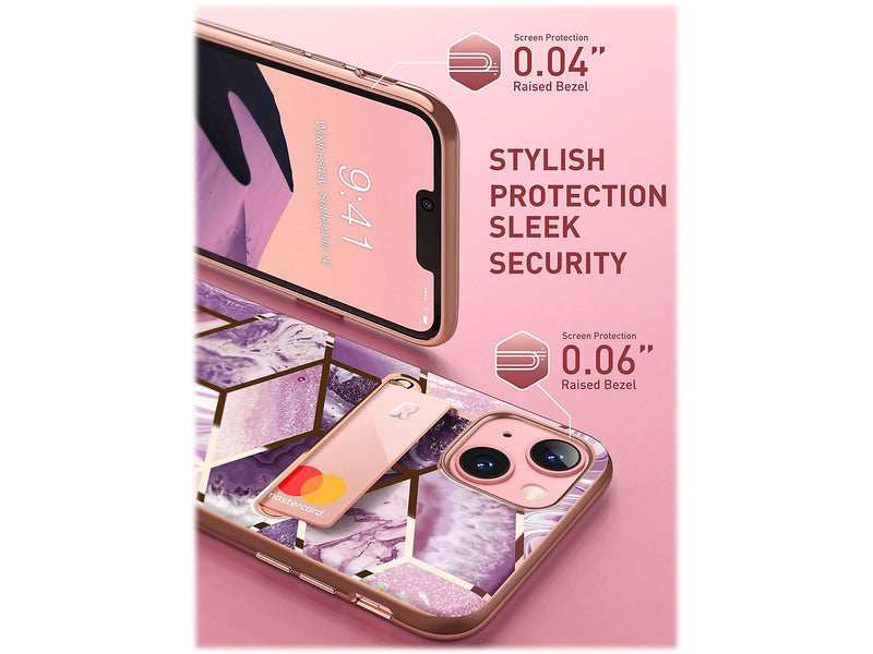 i-Blason Cosmo Marble Purple Wallet Case for iPhone 13 (iPhone2021-6.1-CosCard-Ameth)