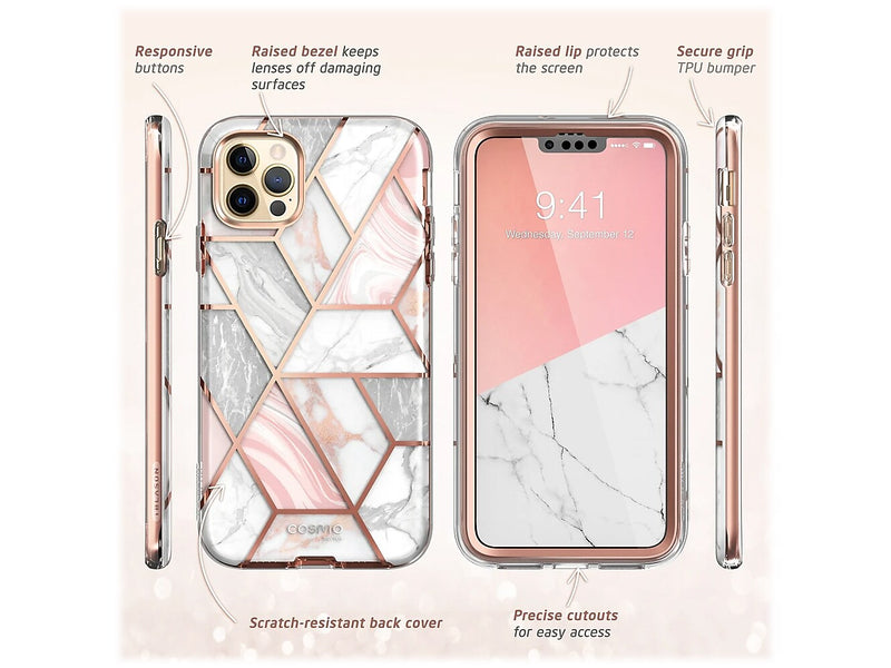 i-Blason Cosmo Marble Pink Snap Case for iPhone 13 Pro Max (iPhone2021-6.7-Cosmo-SP-Marble)