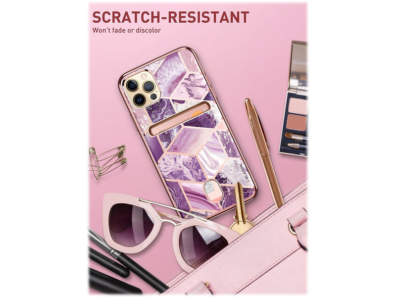 i-Blason Cosmo Marble Purple Wallet Case for iPhone 13 Pro Max (iPhone2021-6.7-CosCard-Ameth)