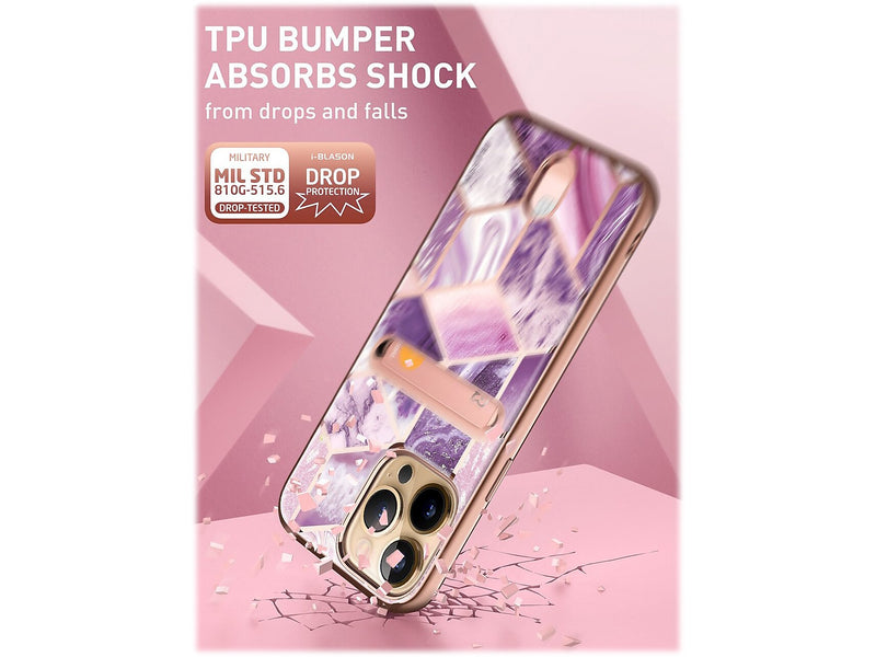 i-Blason Cosmo Marble Purple Wallet Case for iPhone 13 Pro Max (iPhone2021-6.7-CosCard-Ameth)