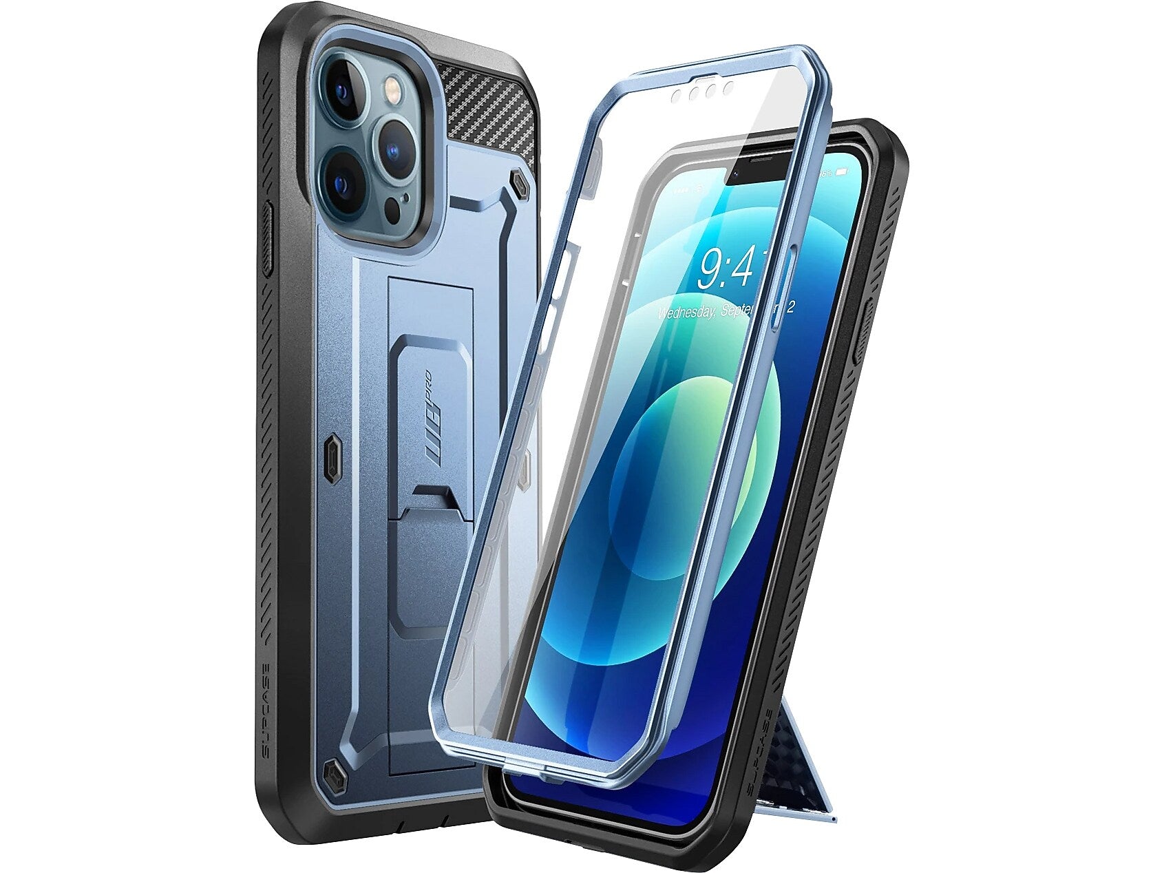 SUPCASE Unicorn Beetle Pro Metallic Blue Rugged Case for iPhone 13 Pro Max (SUP-iPhone2021-6.7-UBPro-SP-Cerulean)