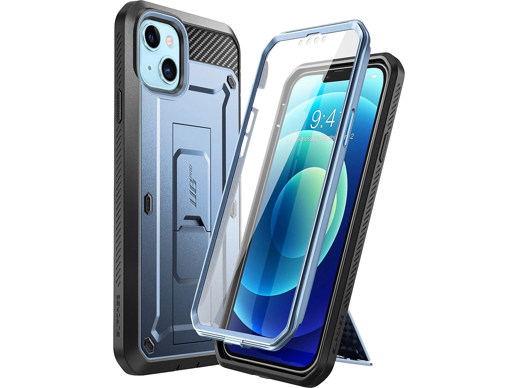 SUPCASE Unicorn Beetle Pro Metallic Blue Rugged Case for iPhone 13 (SUP-iPhone2021-6.1-UBPro-SP-Cerulean)