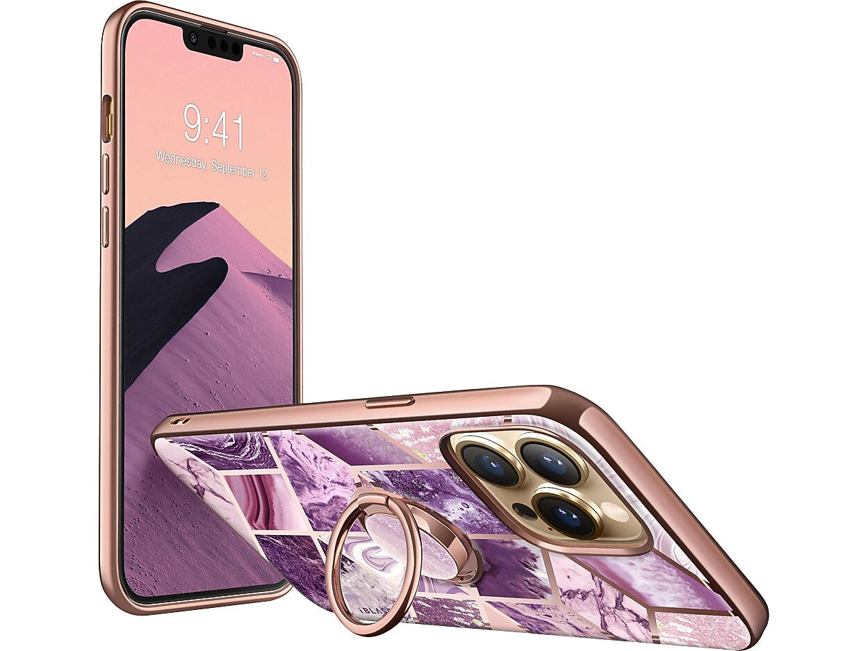 i-Blason Cosmo Marble Purple Snap Case for iPhone 13 Pro (iPhone2021Pro-6.1-CosSnap-Ameth)