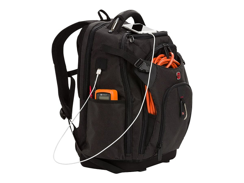 SwissGear USB Work Pack Pro Tool Laptop Backpack, Black with White Dots Plastic (3636200472)
