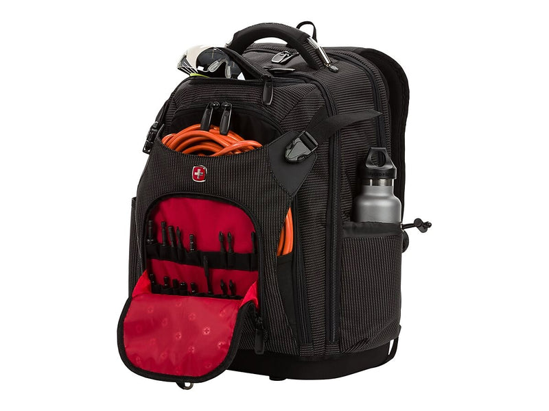 SwissGear USB Work Pack Pro Tool Laptop Backpack, Black with White Dots Plastic (3636200472)
