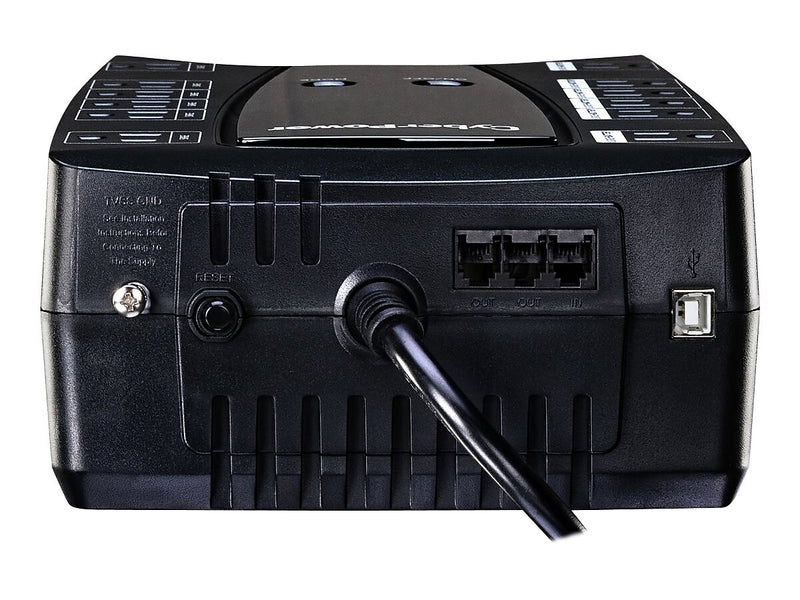 CyberPower Intelligent LCD 900VA UPS, 12-Outlet, Black (AVRG900LCD)