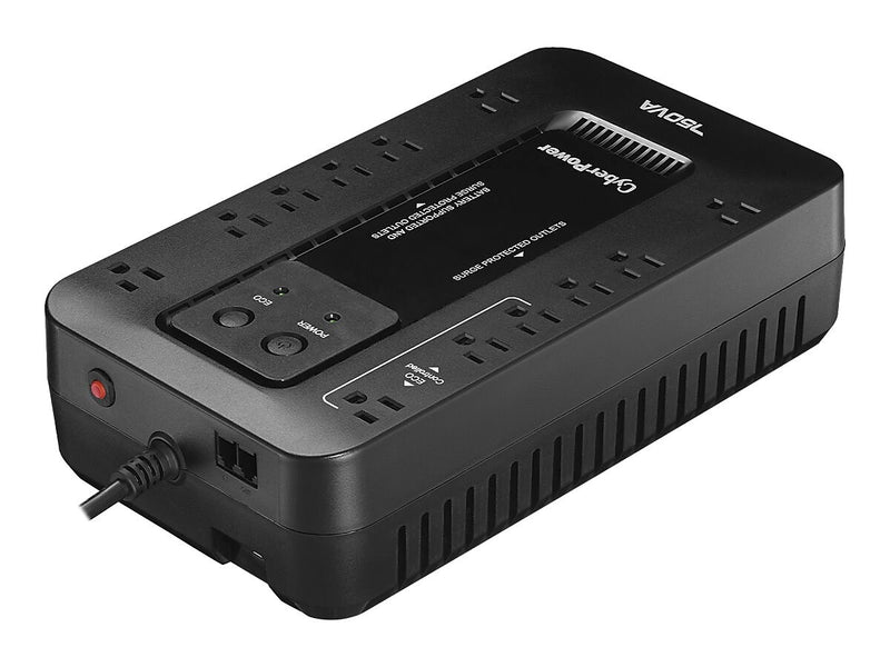 CyberPower Ecologic Series 750VA UPS, 12-Outlets, Black (EC750G)