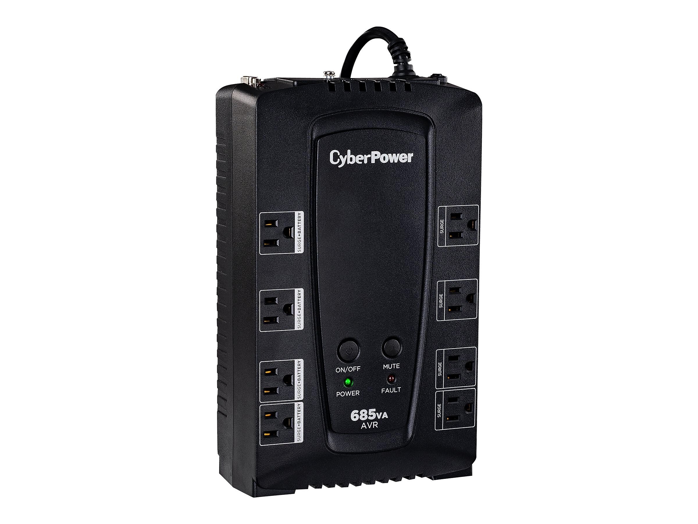 CyberPower AVR Series 685VA UPS, 8-Outlet (CP685AVRG)