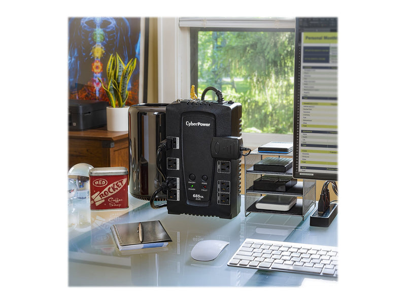 CyberPower AVR Series 685VA UPS, 8-Outlet (CP685AVRG)