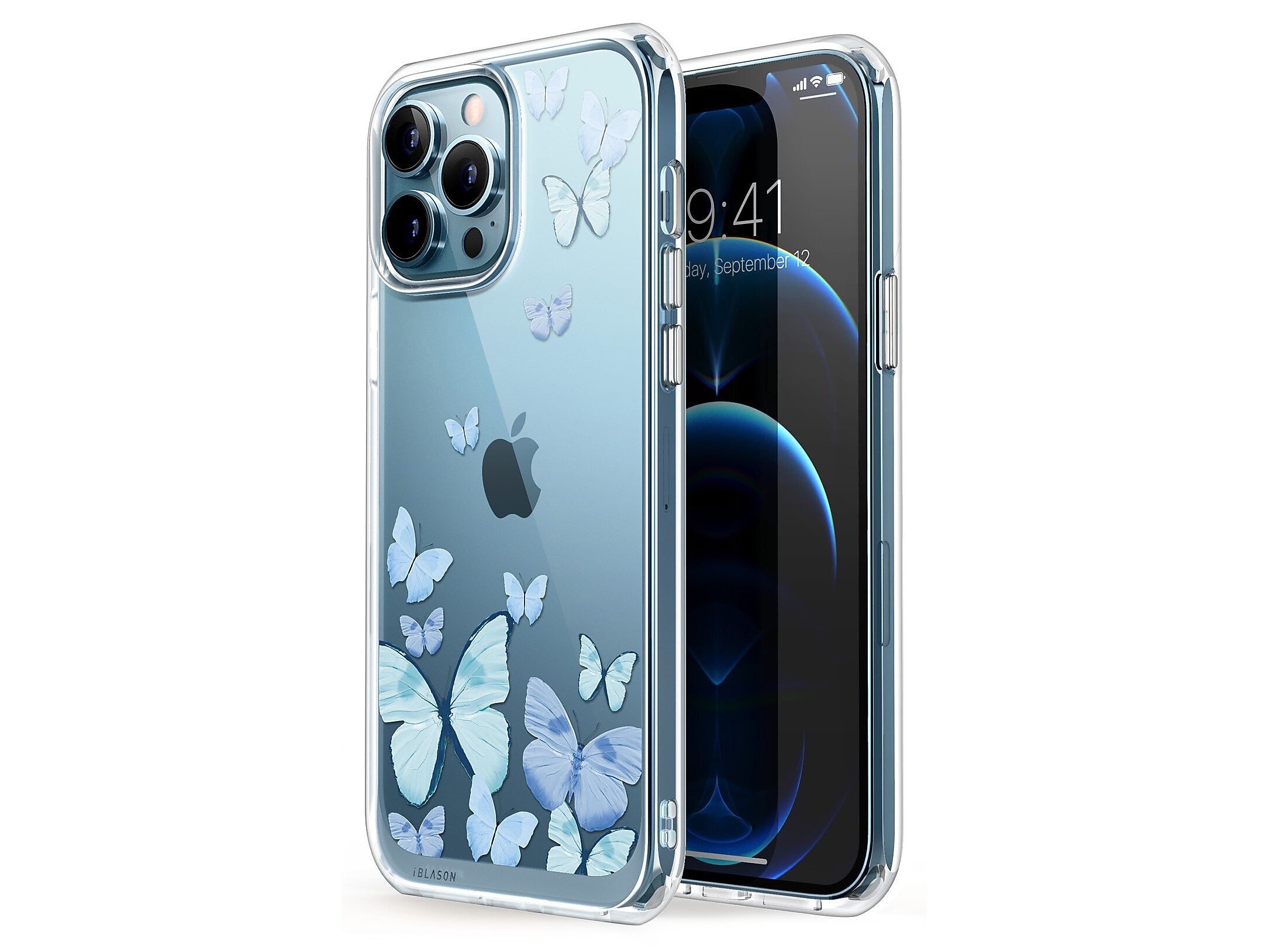 i-Blason Halo Butterfly Blue Snap Case for iPhone 13 Pro Max (iPhone2021-6.7-Halo-F)