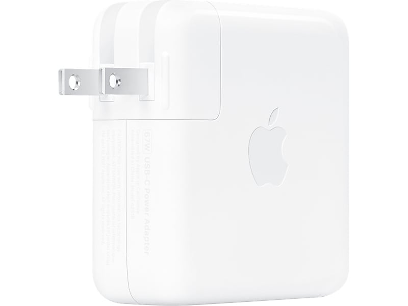 Apple USB Type-C Power Adapter for MacBook Laptops, 67W, White (MKU63AM/A)