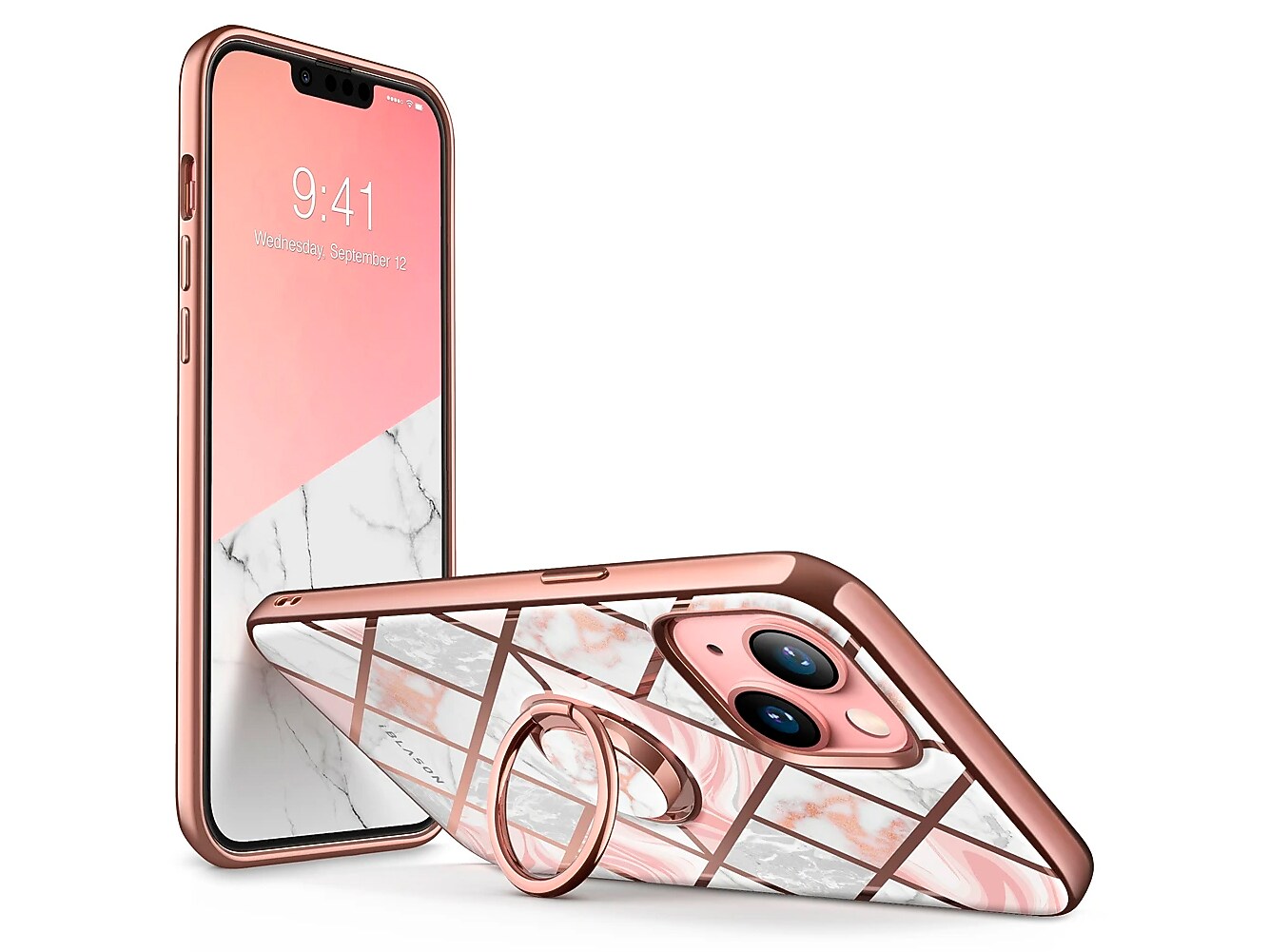 i-Blason Cosmo Marble Pink Snap Case for iPhone 13 (iPhone2021-6.1-CosSnap-Marble)