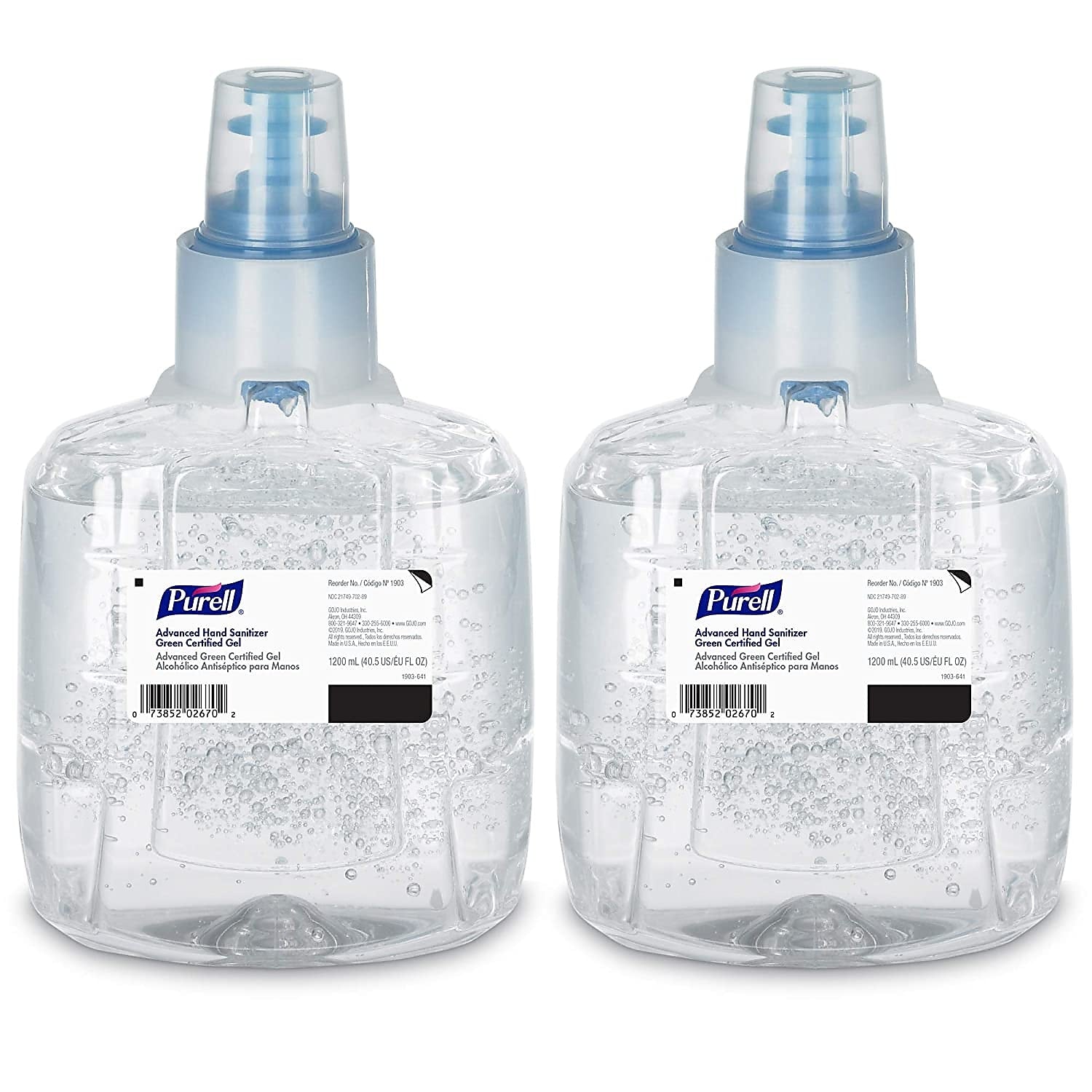 PURELL Advanced 70% Alcohol Gel Hand Sanitizer Refill for LTX-12 Dispenser, 1200 mL., 2/Carton (1903-02)